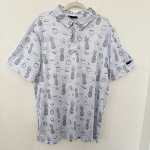 Yatta PIÑA COLADA GOLF POLO Performance Shirt All Over Graphic Tropical Mens XXL